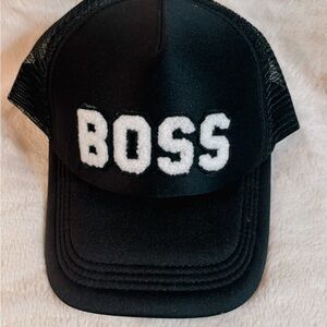 Boss Black Trucker Hat